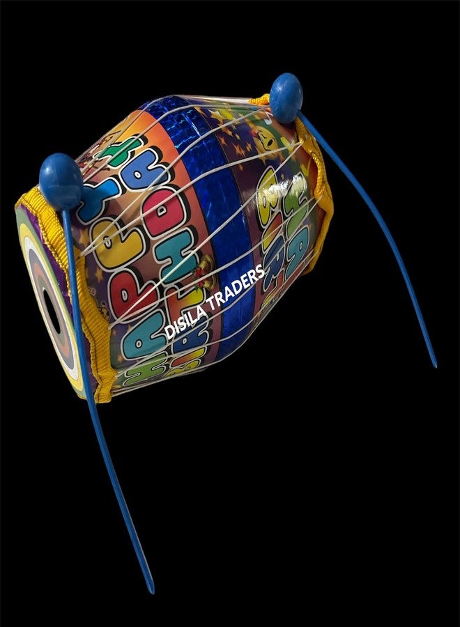 DISILA TRADERS Mini Dholak for Kids | Beautifully Designed Musical Drum Toy for Babies and Toddlers | Colorful & Durable Hand Drum for Early Learning, Rhythm Training & Fun Play (Multicolor & Designs) - Image 2